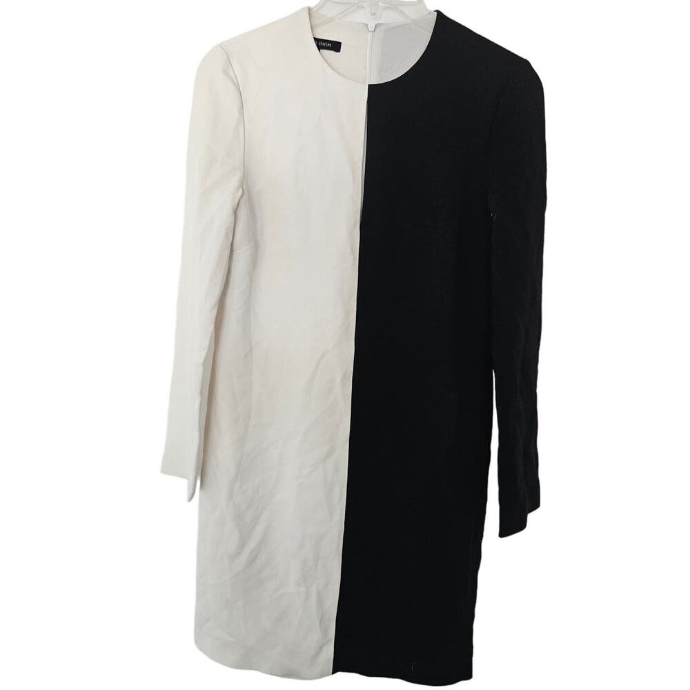 Judith & Charles Black White Colorblock 3/4 Sleeve Short Dress sz 2 $525 Basic